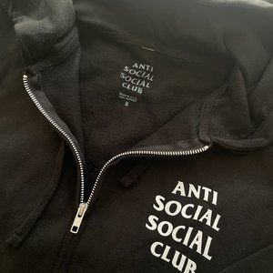 Anti Social Social Club Zip Up Hoodie black Size Small